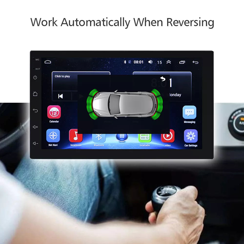 System radarowy cofania R801 Android z 8 czujnikami