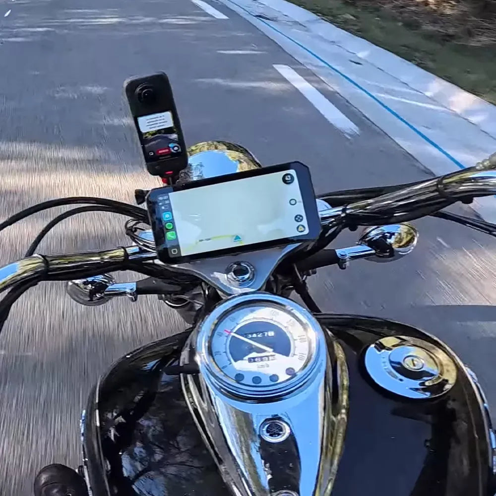 C9 Pro Max dla motocykli Kamera przednia i tylna, z bezprzewodowym CarPlay