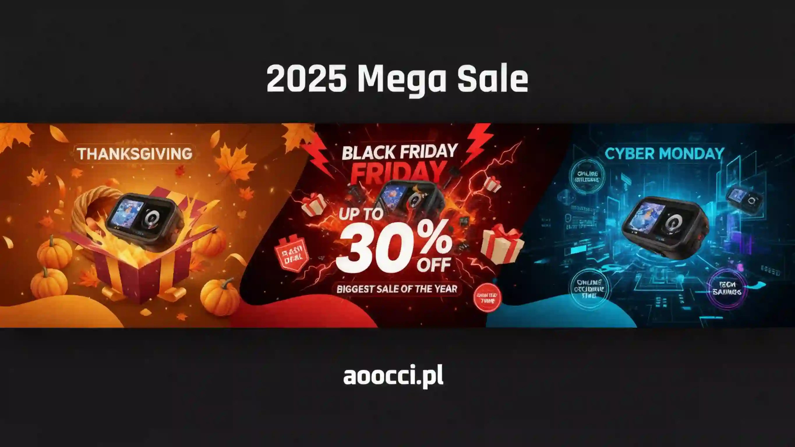 Aoocci Mega wyprzedaż BFCM w Aoocci: 25% zniżki na cały asortyment + ekskluzywne, DARMOWE prezenty!