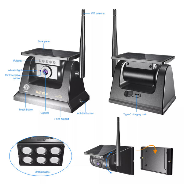 Aoocci Kamera cofania do ciężarówki, kamera samochodowa flotowa 1080P -W8 WIFI