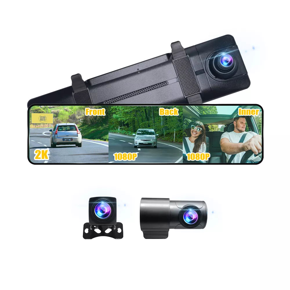 Aoocci P112 4K/2K Dashcam GPS Recorder 3-kanałowy przenośny CarPlay/AA Car Radio