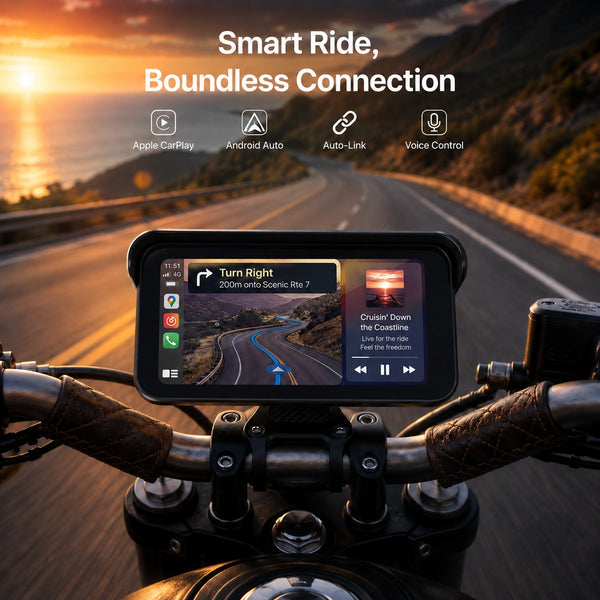C6 Pro Rejestrator Motocyklowy 1080p, GPS, Bezprzewodowy CarPlay