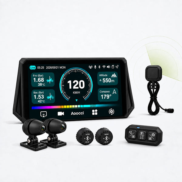 D6A 6,1-calowy ultraszeroki inteligentny wyświetlacz z radarem BSD 77GHz i TPMS | Kamera Dual Dash Cam 2K