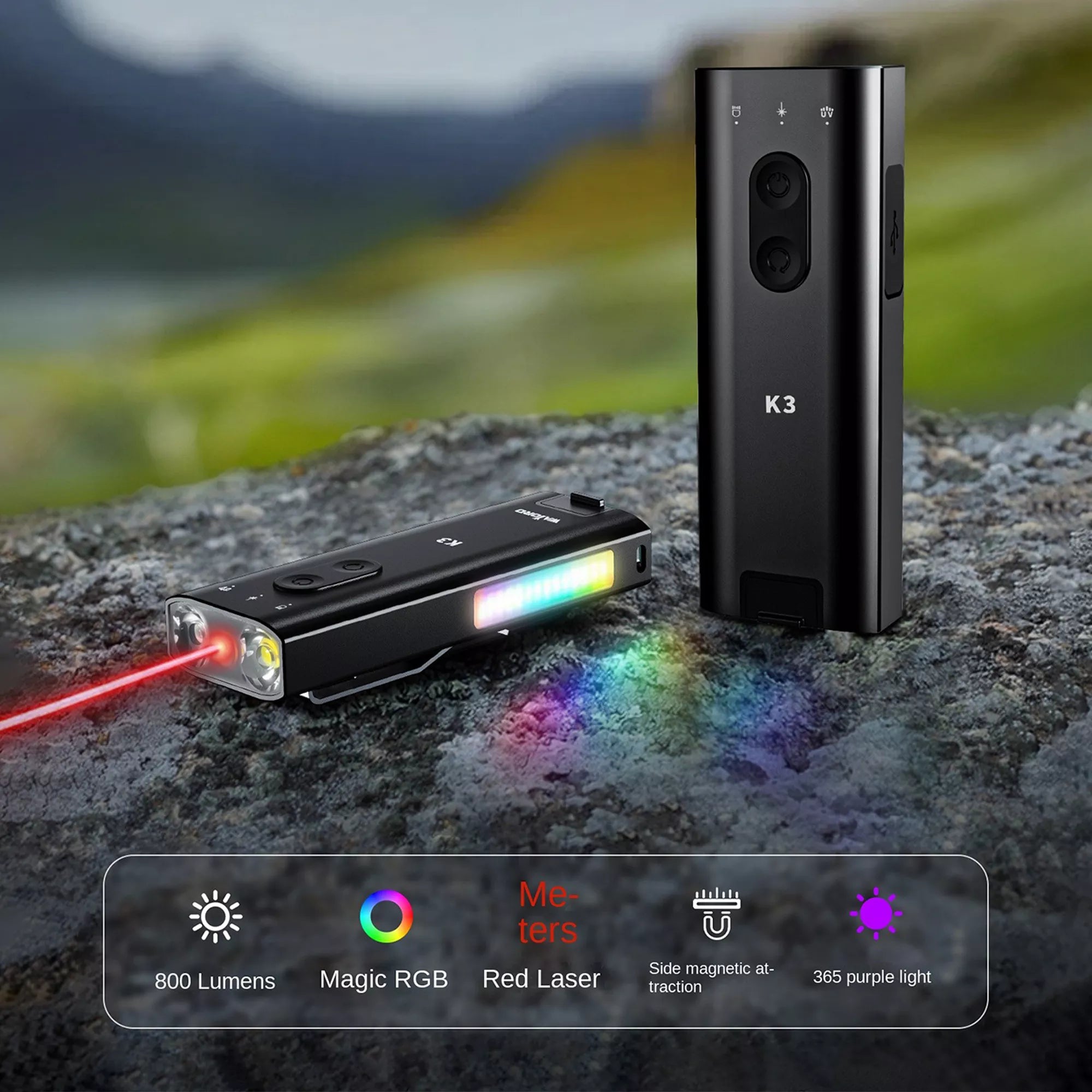 K3 Wielofunkcyjna magnetyczna latarka EDC i lampa robocza