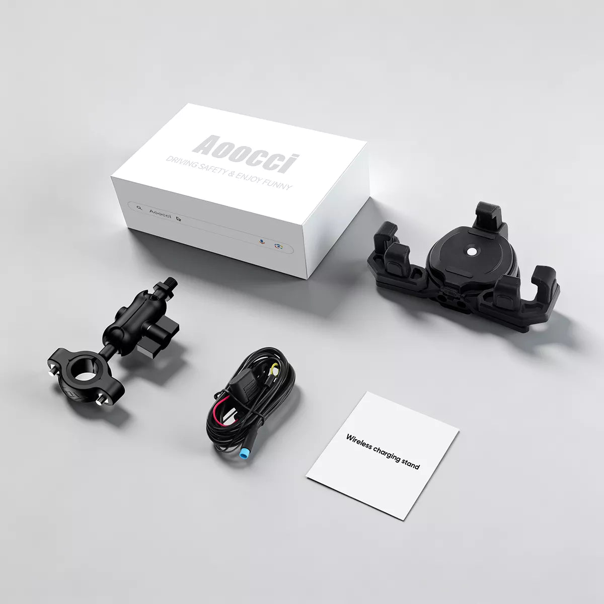 Uchwyt na telefon motocyklowy z ładowaniem bezprzewodowym 15 W