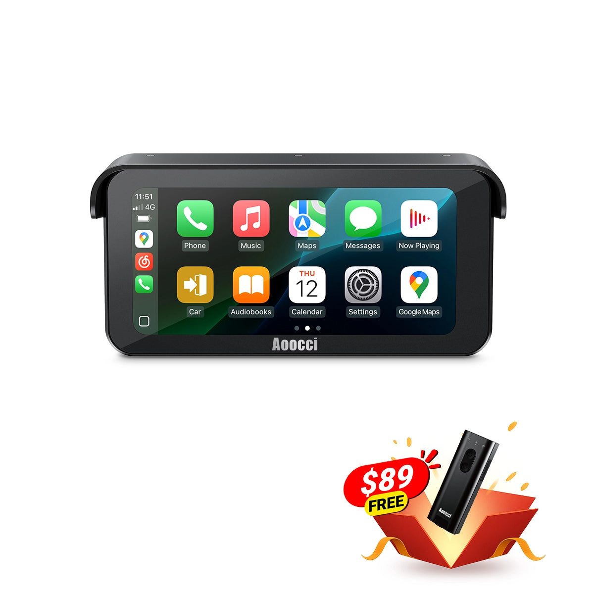 C6 Pro kamera motocyklowa przód tył z GPS — obsługuje bezprzewodową CarPlay oraz Android Auto + wideo w rozdzielczości Full HD 1080p