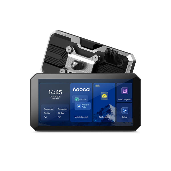 C9 Pro Max dla motocykli Kamera przednia i tylna, z bezprzewodowym CarPlay